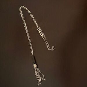 Elegant Silver Tassel Necklace